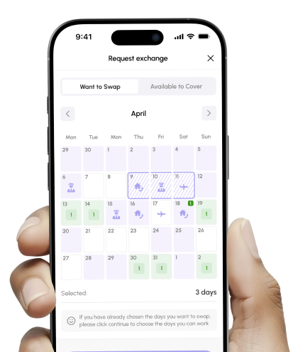 Creue mobile application interface